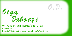 olga daboczi business card